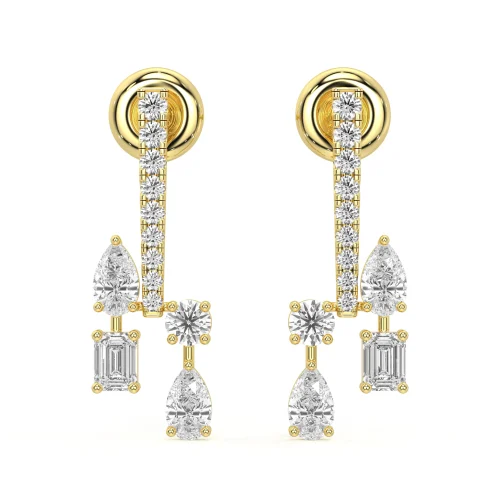 Drop Diamond Earrings Yellow Gold