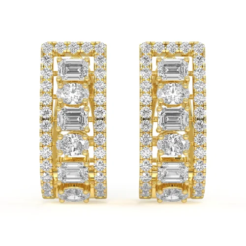 Elegant Diamond Huggie Diamond Earrings
