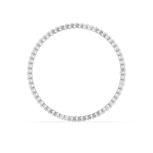 Round Oval Diamond Bracelet White Gold Top View