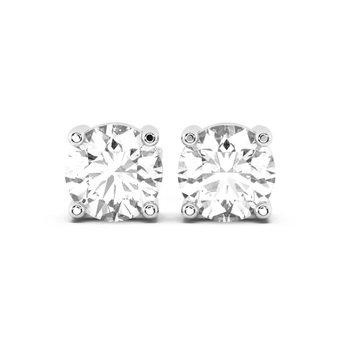 Four Prong Classic Round Diamond Stud Earrings