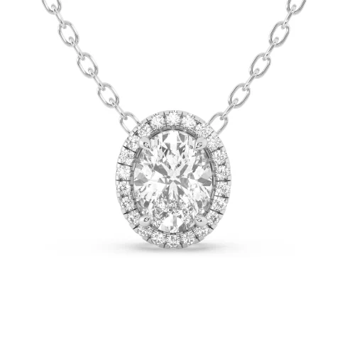 Oval Halo Diamond Pendant Online