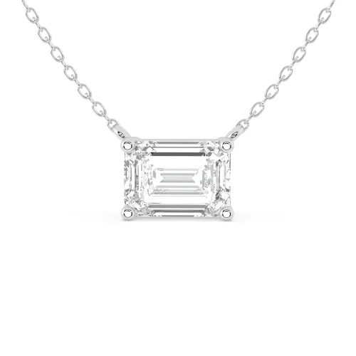 Solitaire Emerald Diamond Pendant