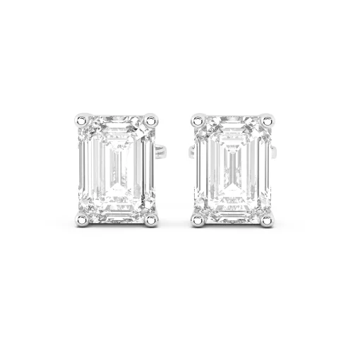 Solitaire Emerald Diamond Studs Earring